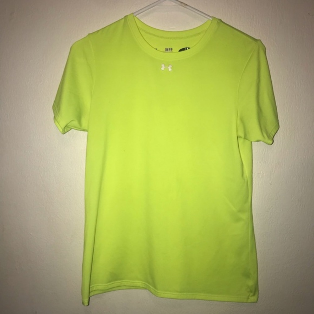 Under Armour Women’s Neon Green Workout Shirt SZ S